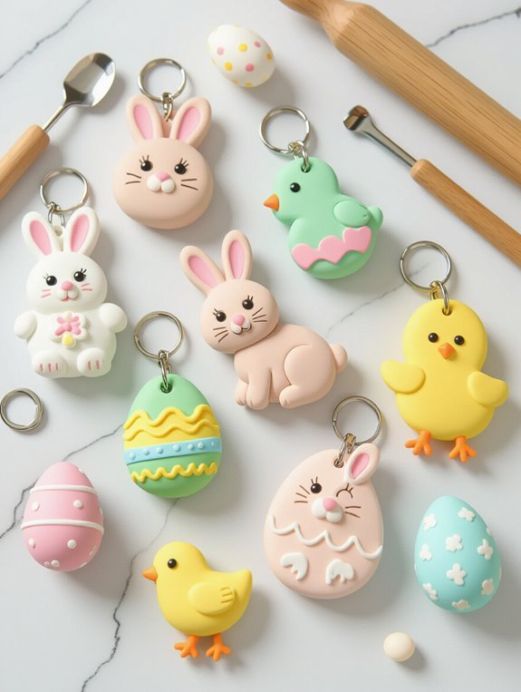 easter clay keychain crafts