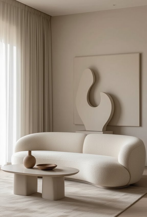 echoing curved furniture shapes