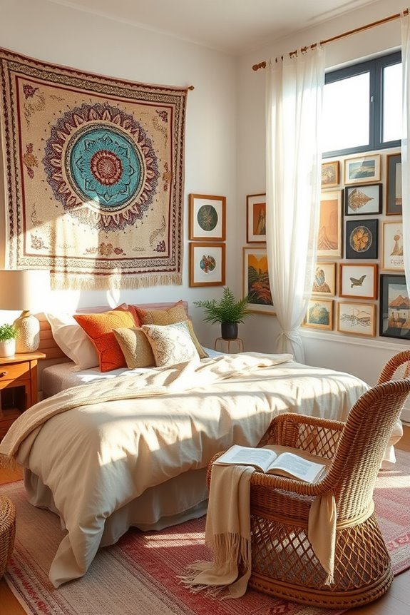 eclectic artwork creates ambiance