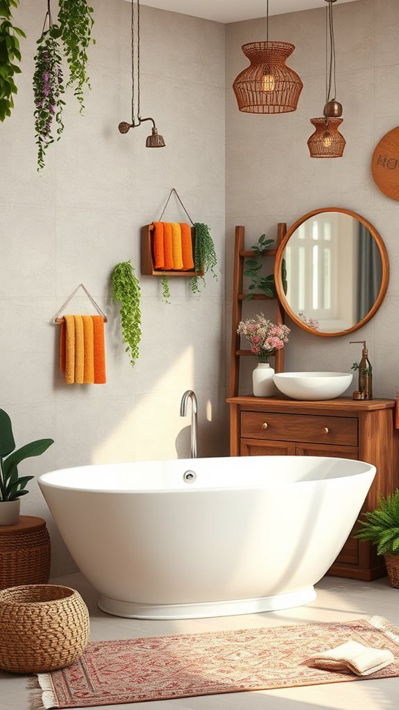 eclectic bohemian bathroom decor
