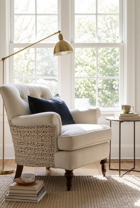 eclectic cozy reading nook