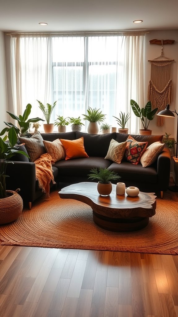 eclectic dark seating style