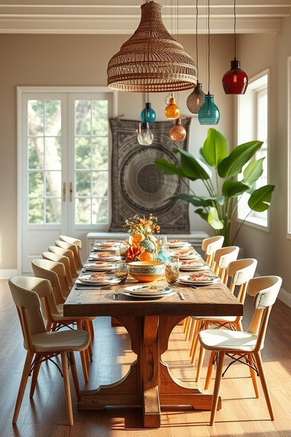 eclectic dining room lighting
