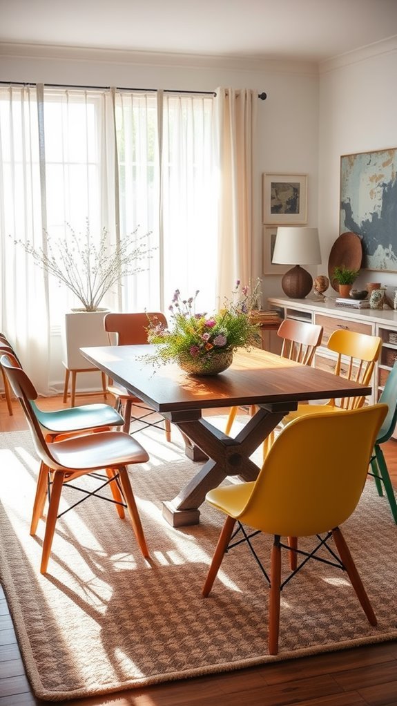 eclectic seating arrangement style