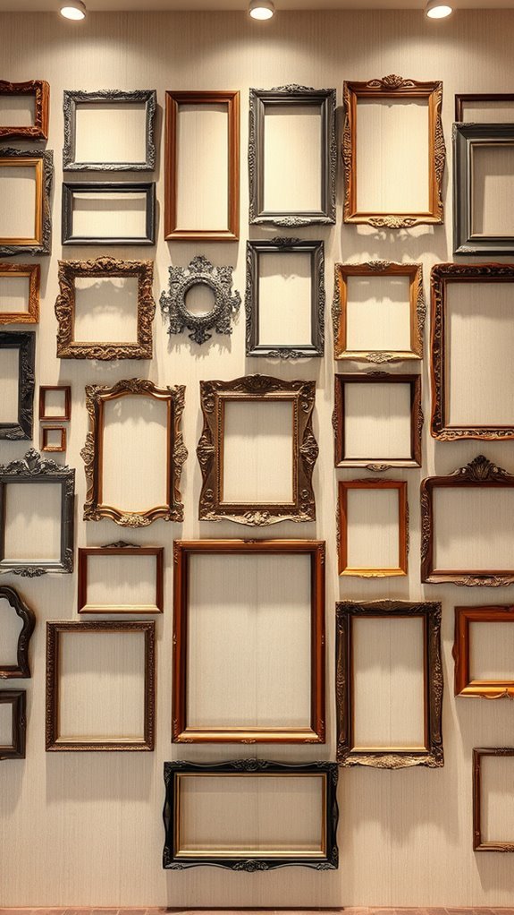 eclectic vintage frame display