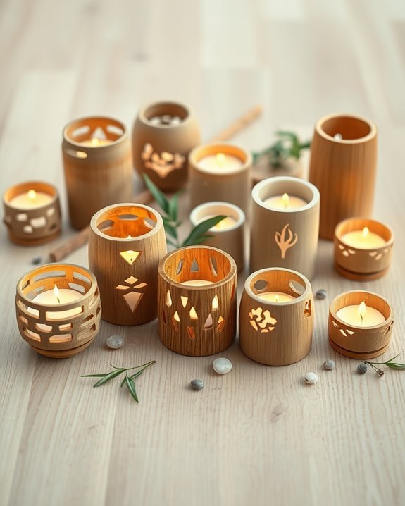 eco friendly bamboo candle holders
