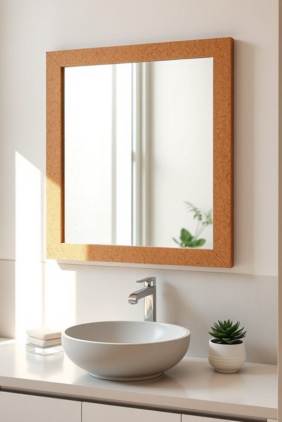 eco friendly cork bathroom mirrors