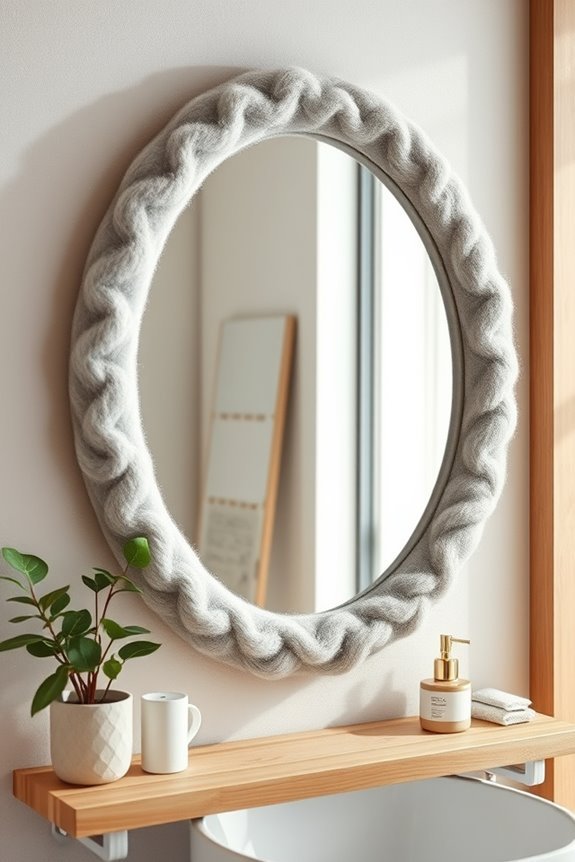 eco friendly felted wool mirrors