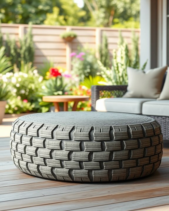 eco friendly tire ottomans