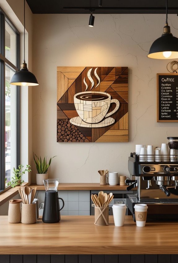eco friendly upcycled coffee art