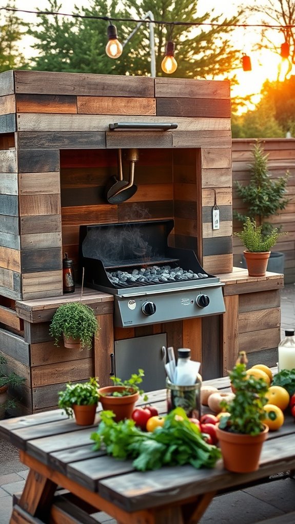 eco friendly wooden bbq stand