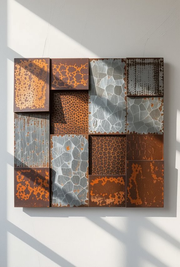 edgy reclaimed square metal art