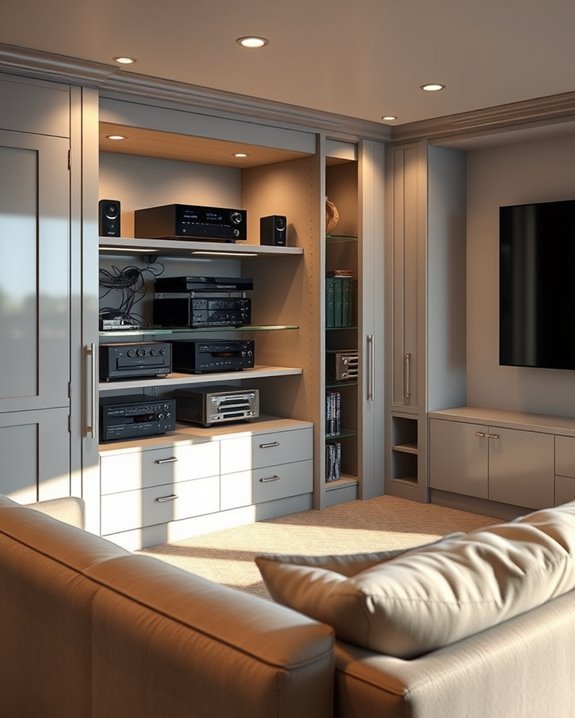 efficient media equipment storage