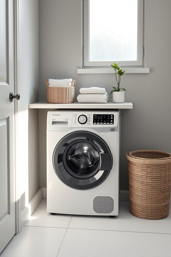 efficient small bathroom laundry