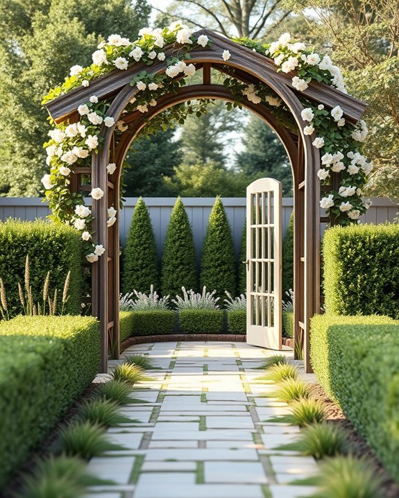 elegant arched trellises enhance beauty