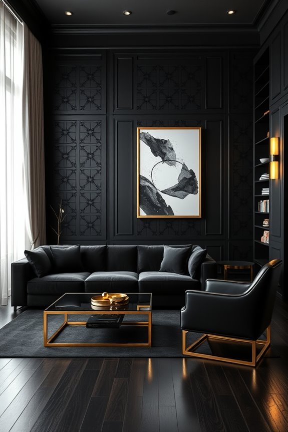 elegant artistic black walls