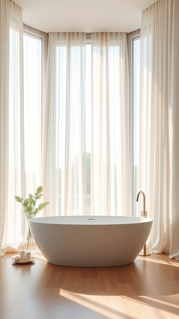 elegant bathroom drapery ideas