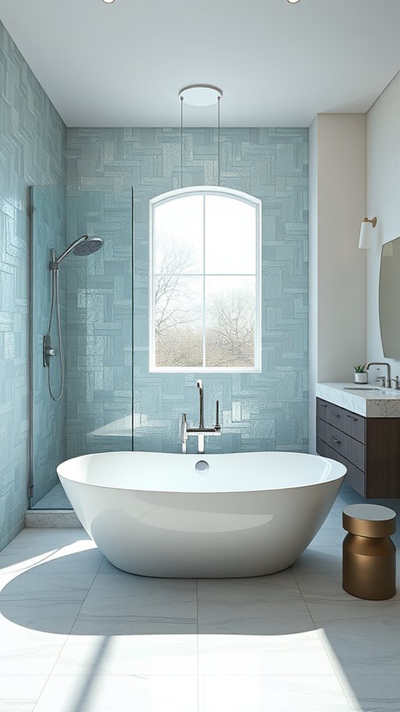 elegant bathroom glass tiles