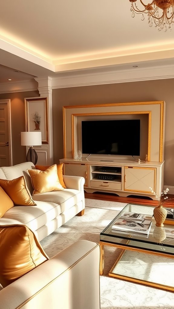 elegant beige entertainment units
