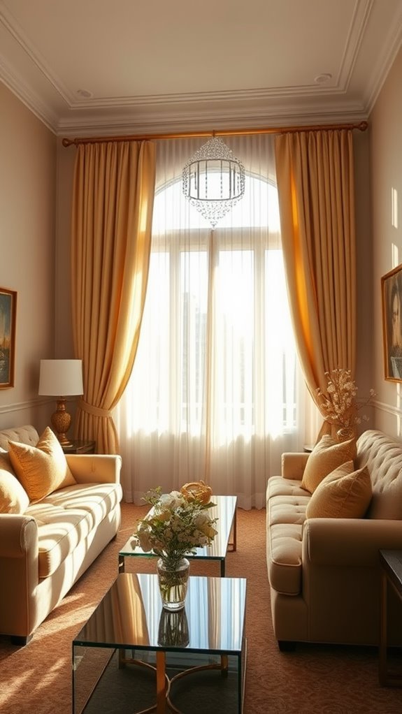 elegant beige golden drapes