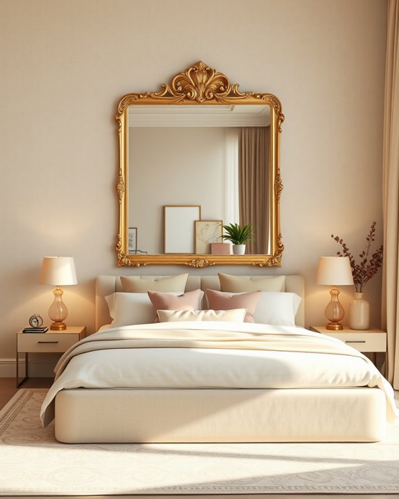 elegant beige mirror accents