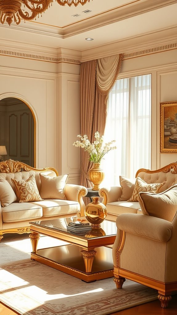 elegant beige upholstered furniture