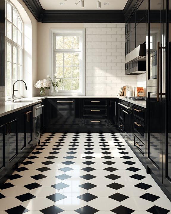 elegant black and cream flooring