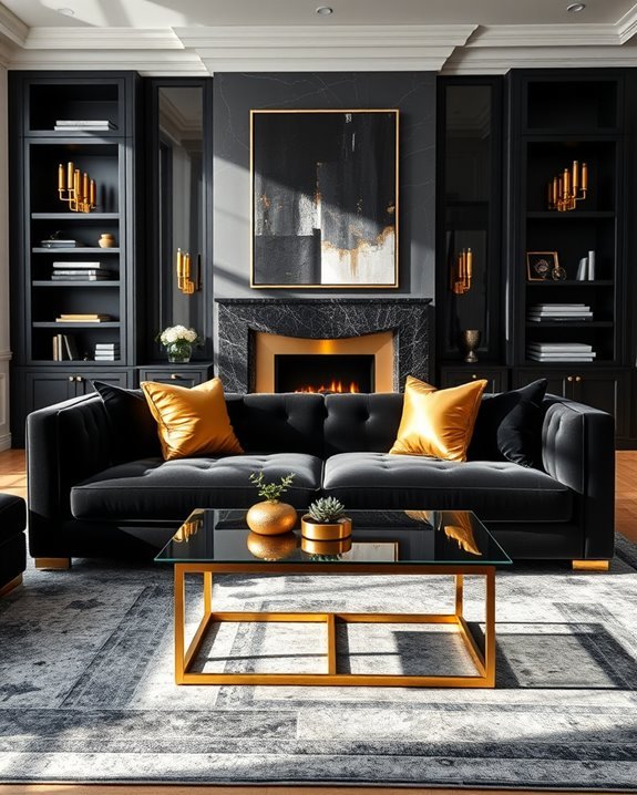 elegant black and gold accents