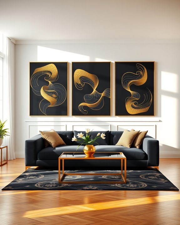 elegant black and gold art