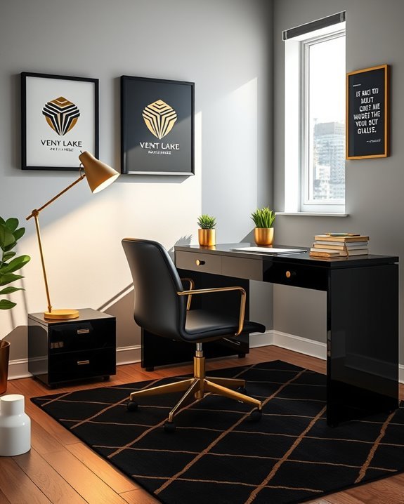 elegant black and gold branding