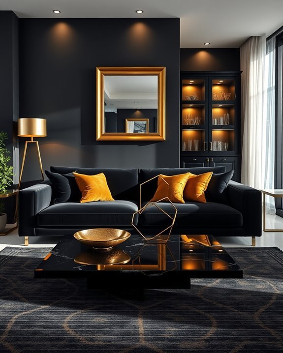 elegant black and gold