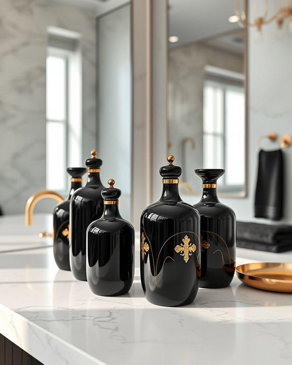 elegant black and gold decor