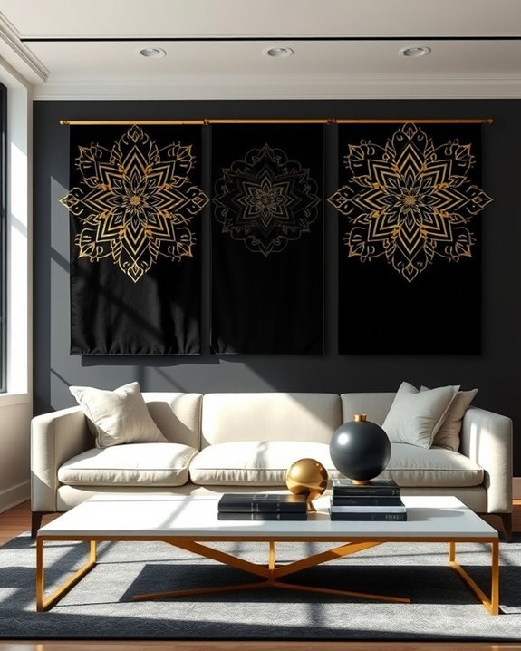 elegant black and gold decor