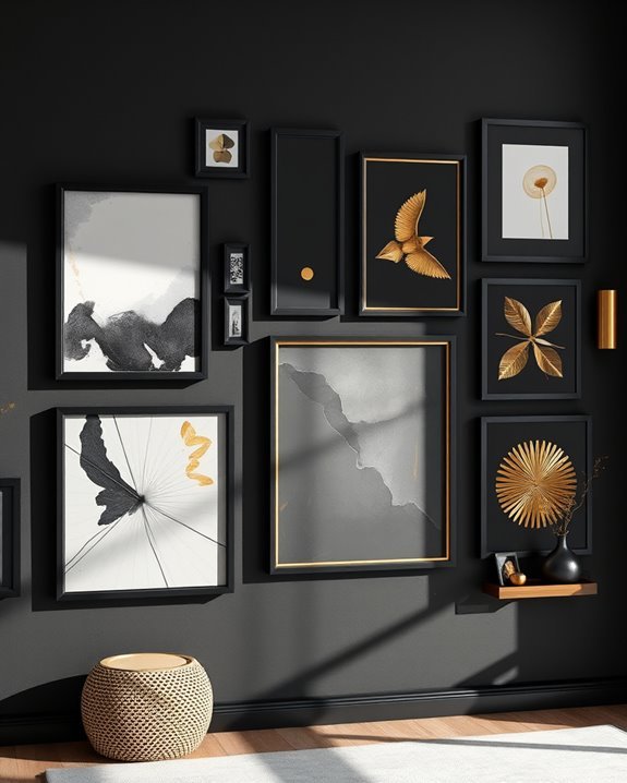elegant black and gold display