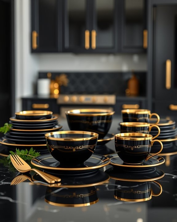 elegant black and gold