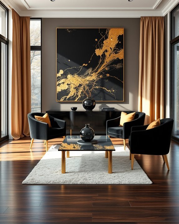 elegant black and gold