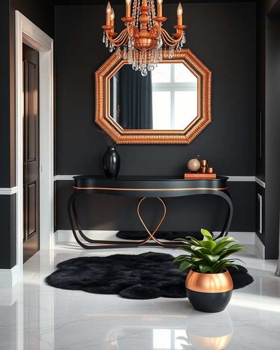 elegant black and rose gold