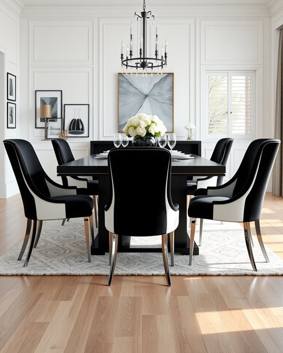 elegant black and white chairs