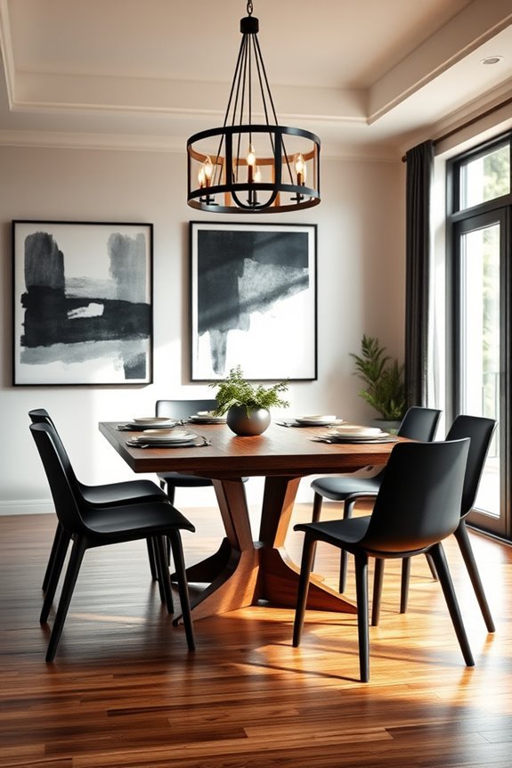 elegant black and wood
