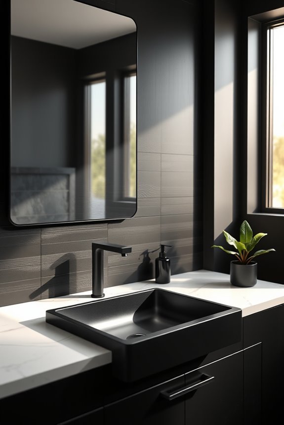elegant black backsplash transformation