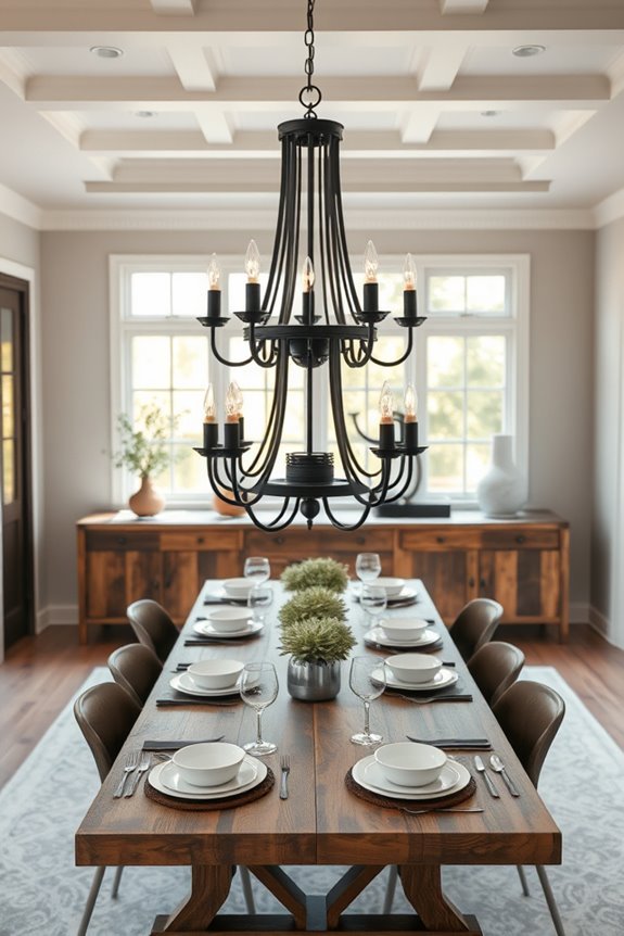 elegant black chandelier accents