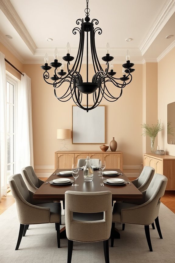 elegant black chandelier centerpiece