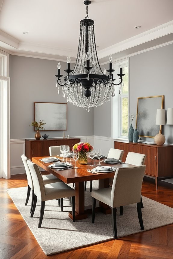 elegant black chandeliers enhanced