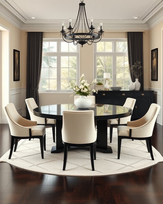 elegant black cream dining