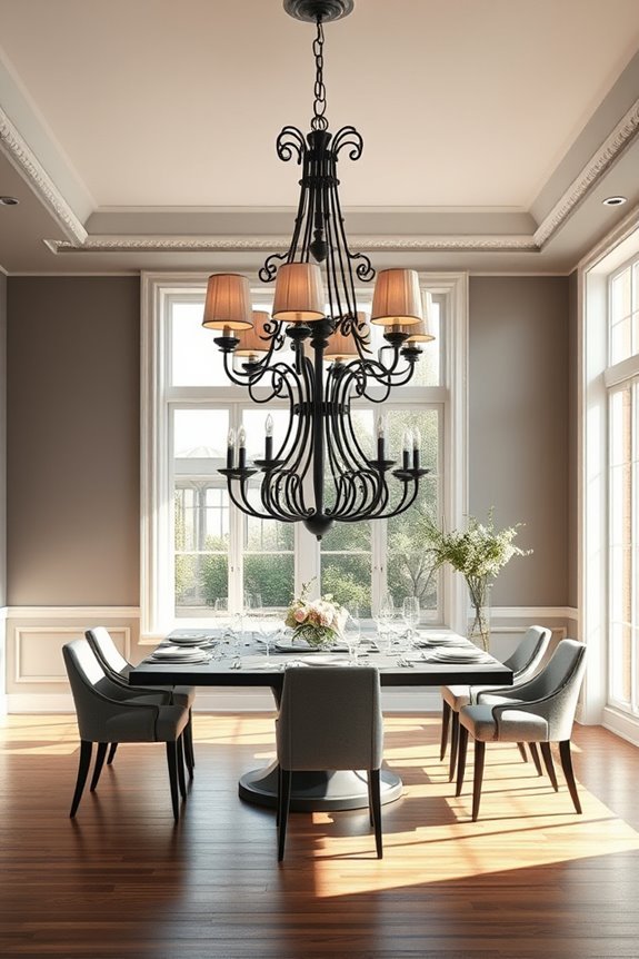elegant black fabric chandeliers