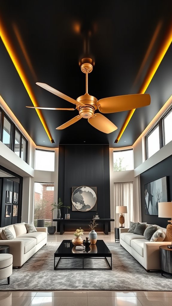 elegant black gold ceiling design