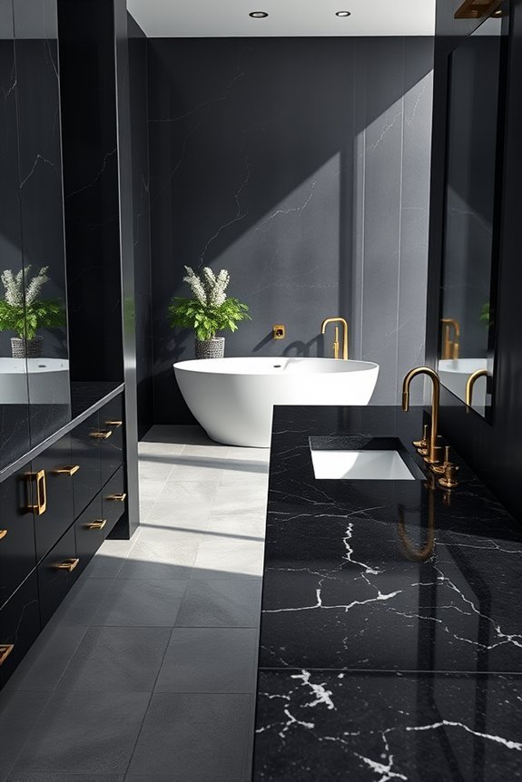 elegant black granite accents