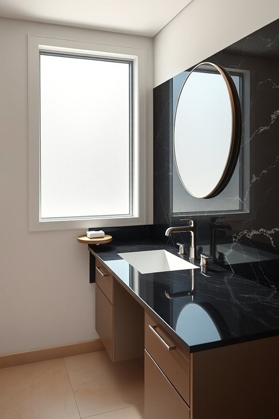 elegant black granite backsplashes