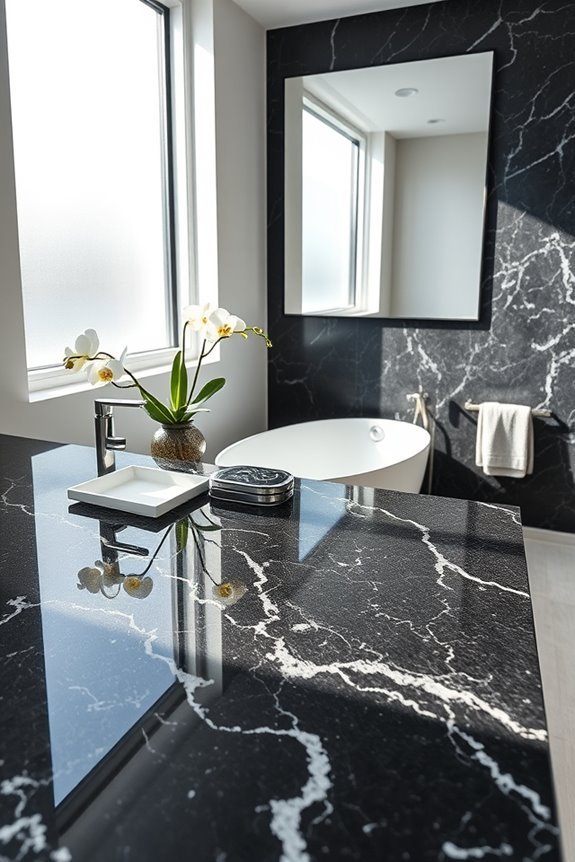 elegant black granite countertops