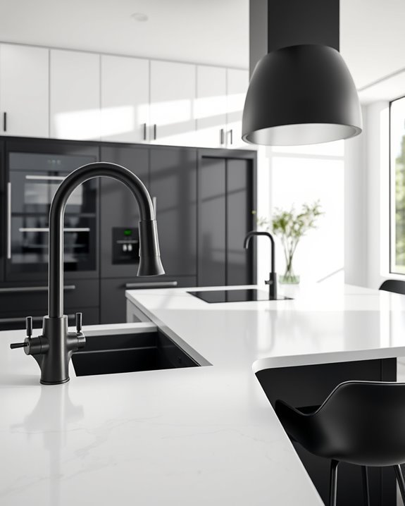 elegant black kitchen accents